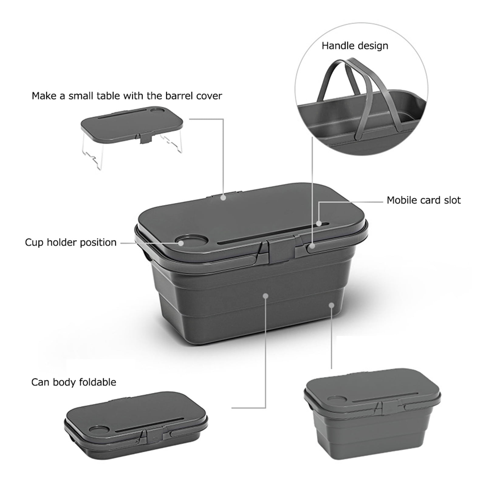 Homeshopa Collapsible Picnic Basket, Silicone Folding Cooler Hamper, 9  Litre Multipurpose Basket with Ice Blocks, Portable Sink, Basin, Bucket  Great for Camping Hiking and Family Outings - Homeshopa