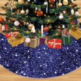 thumbnail image 1 of Falda para árbol de Navidad FANPROMS, de terciopelo con lentejuelas, color azul marino, 120 cm, 1 of 7