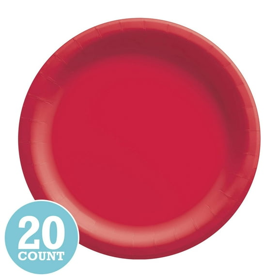 Apple Red Paper Plates, 20 Ct. Party Tableware 8 1/2"