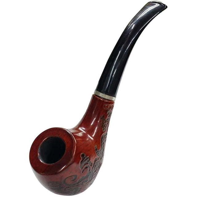 Pipa de madera para tabaco, pipa para fumar duradera, pipas clásicas de madera talladas para cigarros