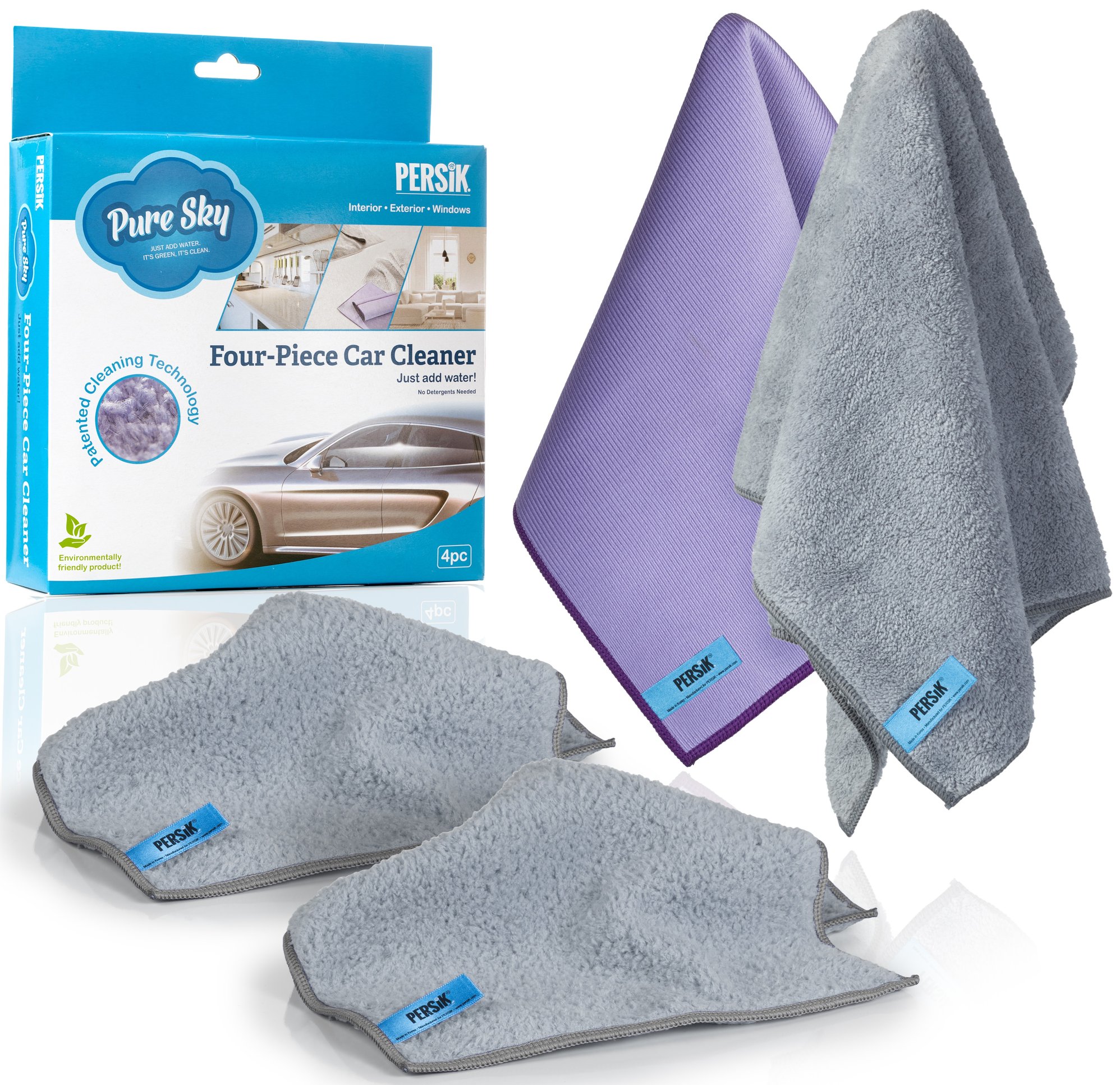 PureSky Ultra Microfiber Car Towels 4Piece Car Cleaning Set JUST