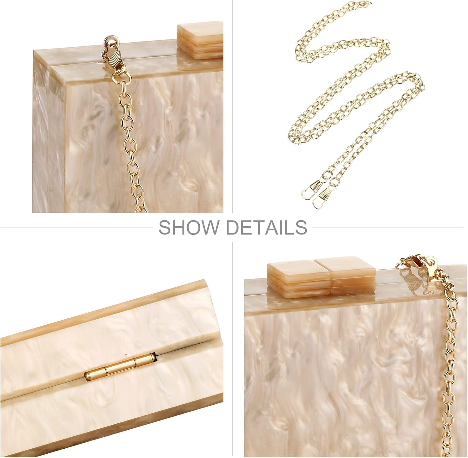 Kwuty Acrylic Clutch Purses for Women with Marbling Purses and Handbags Elegant Banquet Evening Crossbody Bag