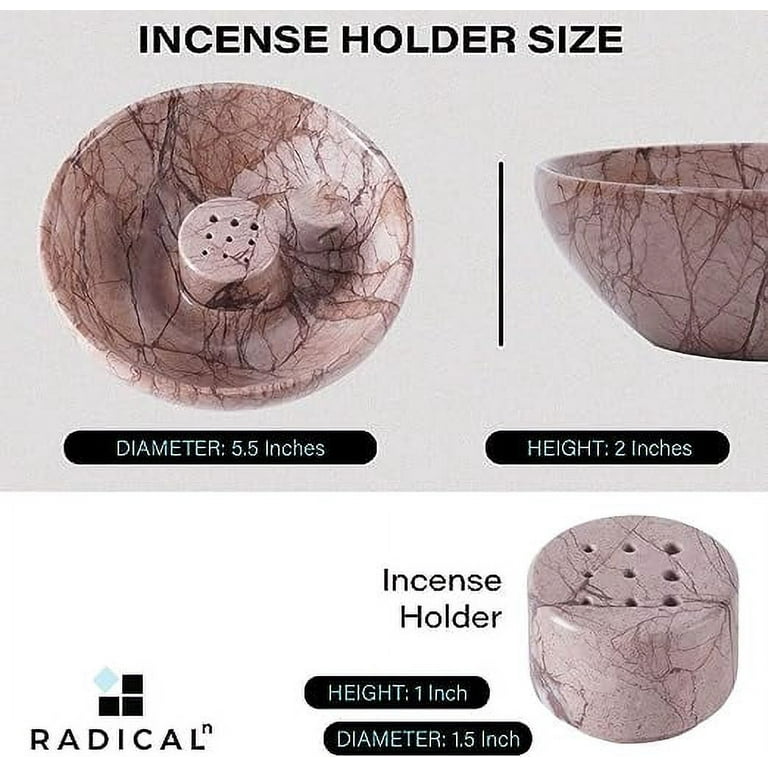 Radicaln Marble Incense Holder Marinara 5.5 inch inch Handmade Incense Holder for Stick with 9 Incense Holes- Ideal for Room Dcor, Spiritual Decor