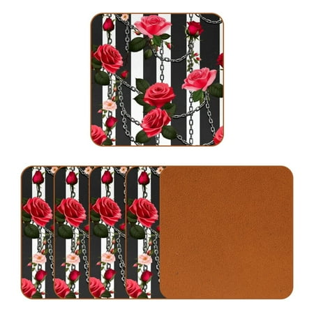 

YZUOUZY Coasters Coaster for Desk 6 Pieces Square Bar Coasters Autumn Leaves