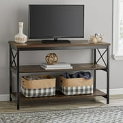 Mainstays 3Shelf TV Console Table for Most TVs up to 42", Sawcut Brown