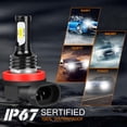 thumbnail image 2 of IVBDQV H8 H11 LED Fog Light Bulbs for Nissan Pathfinder 2005-2018 Super Bright White Lamp 2Pcs, 2 of 9