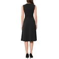 thumbnail image 3 of VESTIDO SIN MANGAS DE CUELLO REDONDO DE CINTURA ALTA A-LINE DE OFICINA PARA MUJERES INSPIRE CHIC XL NEGRO, 3 of 6