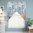 thumbnail image 6 of Summer Ocean Swag Valances for Windows 2 Pack Blue Jellyfish Orange Corals Shells Wood Grain Swag Kitchen Curtains 63 Inches Long Rod Pocket Short Window Treatment for Kitchen Bathroom 36"x63", 6 of 9