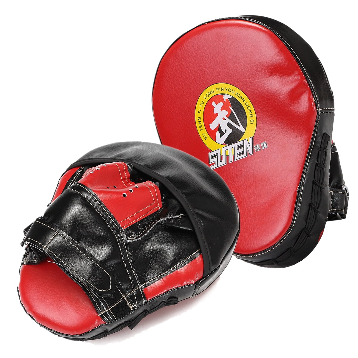 2Pcs Boxing Glove Mitt Hand Target Focus Punch Pad PU Leather For Karate Muay Thai MMA Training by