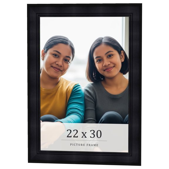 22x30 Frame Black Passaggi Solid Wood Picture Frame Width 1.5 Inches | Interior Frame Depth 0.5