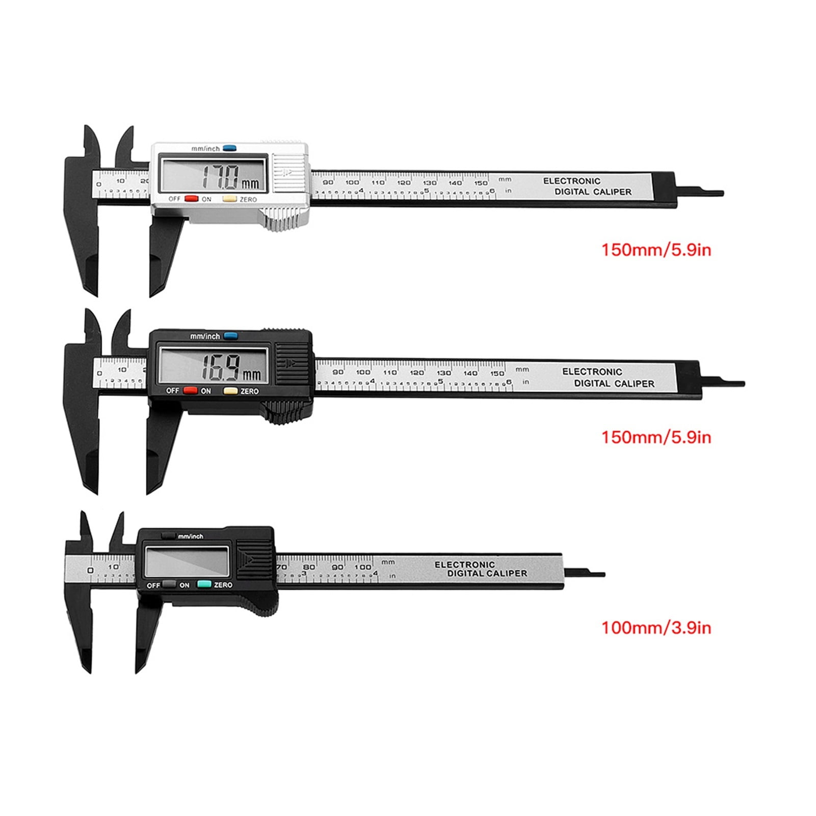 Digital Caliper 6 Inch Electronic Vernier Caliper 0-150mm Calliper Micrometer Digital Ruler Measuring Tool 0.1mm ,Easy to Operate