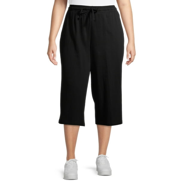 Terra & Sky Terra & Sky Women's Plus Size Knit Capri Pants Walmart