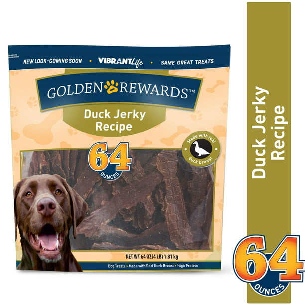 Golden Rewards Jerky Recipe Dog Treats, Duck, 64 oz