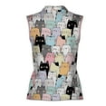 thumbnail image 3 of Custom Name Funny Meow Lover Cute Cats Women Sleeveless Polo XS-4XL, 3 of 5