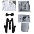 thumbnail image 4 of ETHAN Light Gray Formal Suit Set Slim Fit Kids Tuxedo Suits for Wedding Teen Toddler Boy Dress Suit Outfit 14Y, 4 of 7