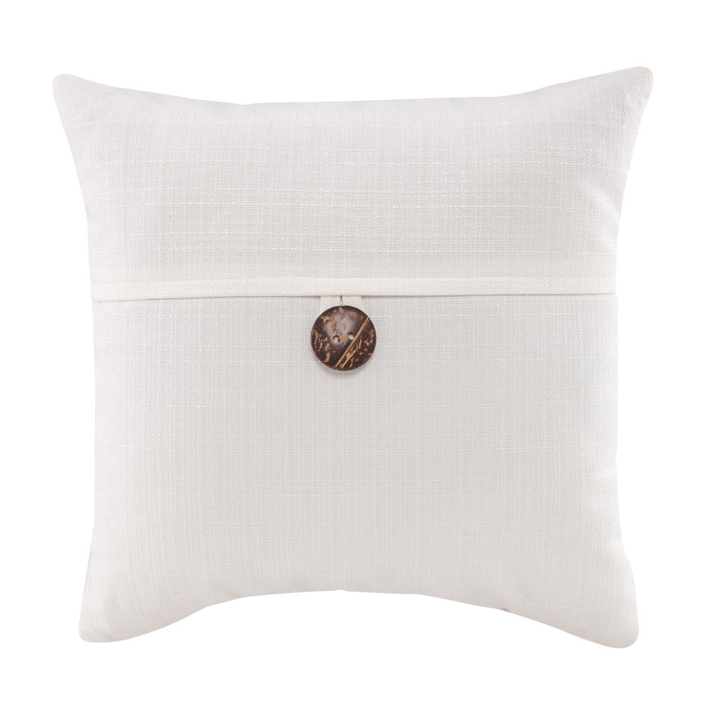 Mainstays Dynasty Square Coconut Button Accent Decorative Throw Pillow