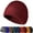 Claret, variant on Winter Beanie Hat, Unisex Warm Stretchy Soft Cuffed Skullcap,Thermal Striped Roll Up Edge Ribbed Watch Cap (Black)