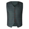 thumbnail image 4 of Mens Suit Vest Lapel V Neck Waistcoat Business Formal Sleeveless Jacket Gray XXXL, 4 of 6