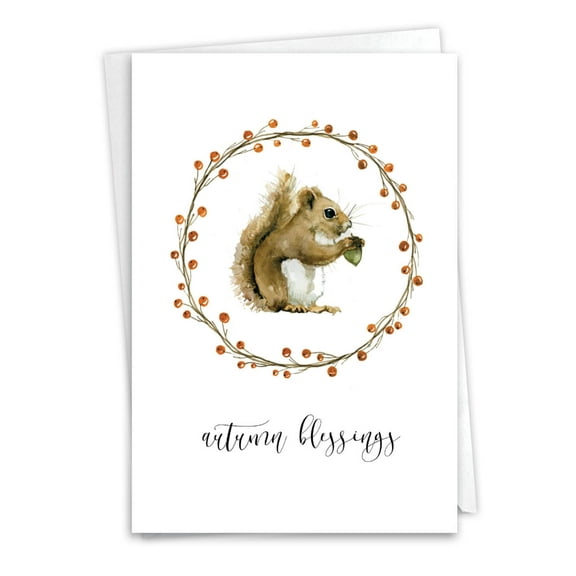 The Best Card Company Thanksgiving Greeting Card with 5 x 7 Inch Envelope (1 Card) Thankful Critters C9548DTGG