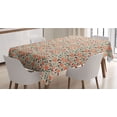 thumbnail image 1 of Floral Tablecloth, Garden Plantation Leaves and Blossoms Pattern, Rectangle Satin Table Cover Accent for Dining Room and Kitchen, 52" X 70", Salmon Teal, by Ambesonne, 1 of 2