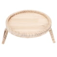 thumbnail image 2 of Couch Arm Table, 25cm Natural Bamboo Side Tables Clip On Tray Round Shape  For Snack Coffee Tee Remote Control For Homes For Apartments  Dorms 25cm/9.8in, 2 of 8