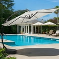 thumbnail image 2 of GRANDPATIO 12 ft Outdoor Patio Umbrella with Base, Curved Offset Cantilever Umbrella for Patio Pool Deck, White, 2 of 8