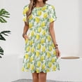 thumbnail image 2 of Citrus Fruits Summer Sundress Short Sleeve Dress Summer Women Clothes Dress for Women Dresses, 2 of 7