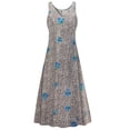 thumbnail image 1 of Plus size 5x Womens Dress Cheetah Hydrangea Designer Print Sleeveless High V-Neck Princess Cut, 1 of 4