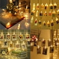 thumbnail image 4 of Morttic LED Photo Clip Copper String Lights Starry Fairy Warm White Lights Battery Powered for Hang Pictures Cards Bedroom Wall Decorations Christmas Patio Halloween Thanksgiving Wedding Party Decor, 4 of 7
