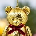 thumbnail image 3 of Gold Bear with Bow Christmas Ornament, 5.3", by Holiday Time, 3 of 3