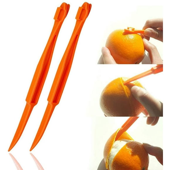 Orange Peeler Tools Citrus Peel Cutter Plastic Easy Fruit Vegetable Slicer Cutter Lemon Peeler Opener Remover Fruit Tools Kitchen Accessories Knife Cooking Tools Kitchen Gadget Strip Peelers Bar,2Pack