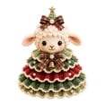 thumbnail image 4 of DIY Christmas Tree Crochet Kit, Handmade Ornament Set with Pearl Beads Bell Bow Yarn Hook, Beginner Friendly Craft for Adults, Multicolor, 20x20 cm, Cloth, 4 of 9