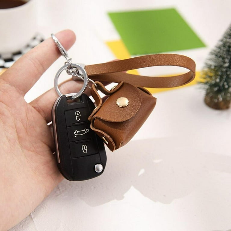 Leather Luxury Designer Keychain with Lanyard for Bags, Luggage, Keys
