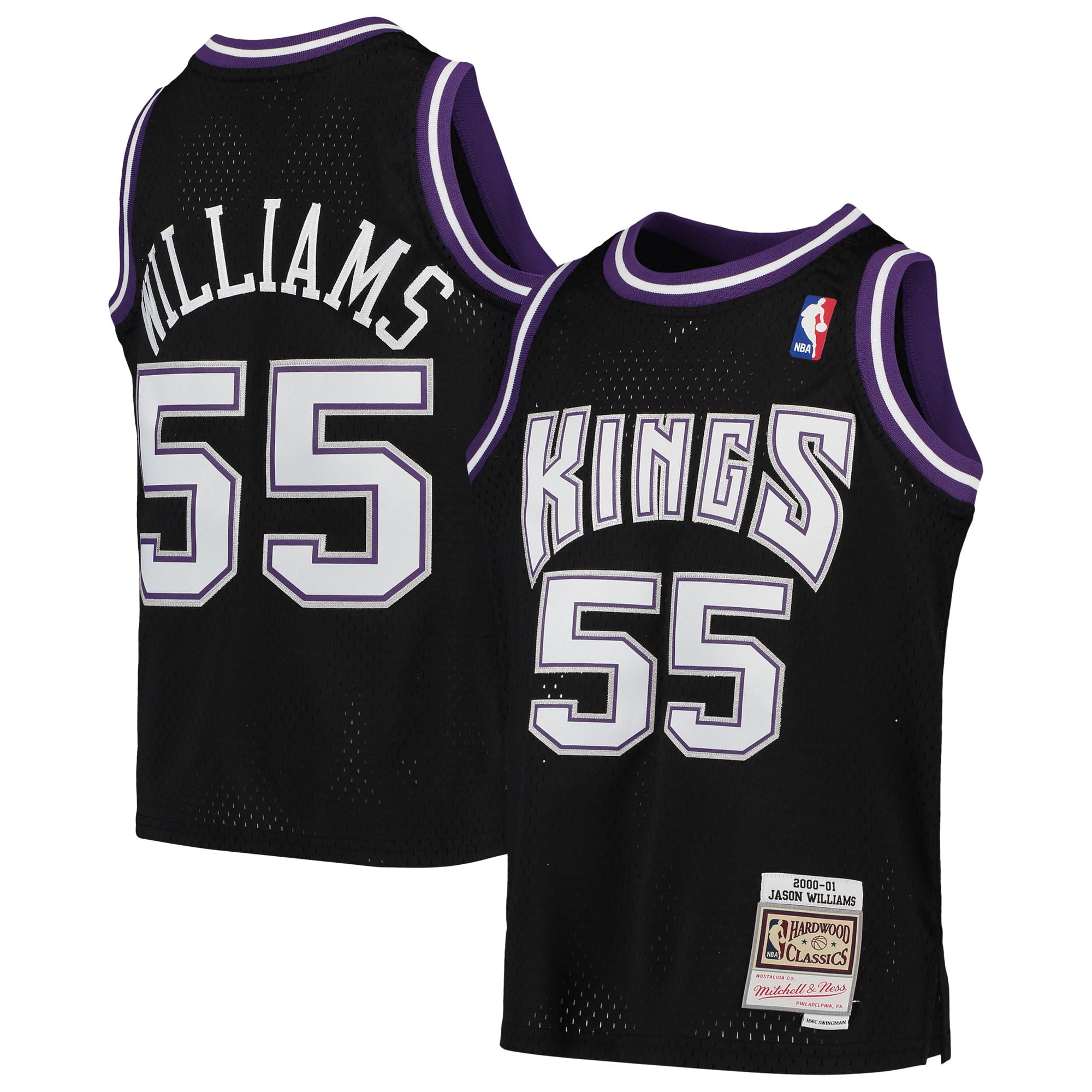 Youth Mitchell & Ness Jason Williams Black Sacramento Kings 200001