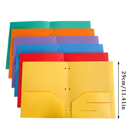 DJJGXAN 2-Pocket Folder, 1 Pack, Stay-Put Plastic Folders, 2-Pocket Poly Folder, Plastic Folder with Stay-Put, 3 Hole Punch Folders, Fits 3-Ring Binder