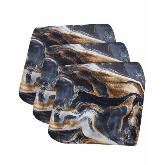 Navy Blue Brown Marble Sofa Couch Cushion Covers Washable, Removable Stretchable Sectional Couch Covers, Minimalist Abstract Art Slipcovers for L & T Shape Sofa Furniture Protector S Size 3 pcs