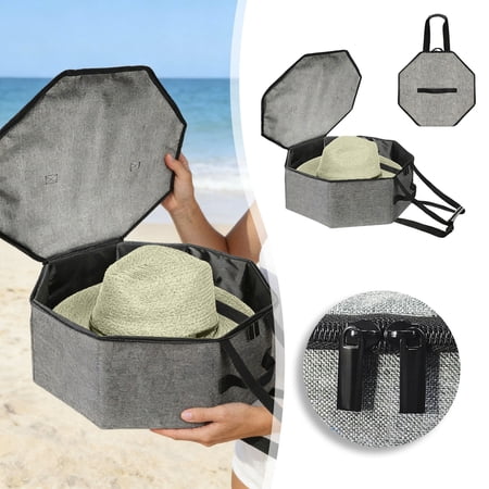 Hat Storage Box Hat Boxes for Women Storage Cowboy Hats Holder for Travel Wide Brims Hat Carrier Case Stuffed Animal Toy Organizer Hat Box Closet Organizers and Storage Hat Boxes for Men Grey