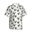 thumbnail image 2 of Daiia Funny Chicken Hawaiian Shirt for Men Gentle Cotton Regular Short Sleeve Casual-X-Large, 2 of 9