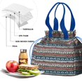 thumbnail image 4 of Multicolor Christmas Reindeer Pattern Drawstring Lunch Bag Women - Drawstring Lunch Bag Insulated for Work Office - Stain-Resistant Large Lunchbags for Women with Multi-Pockets, 4 of 6