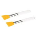 thumbnail image 2 of Cepillo De Mascarilla Facial De Silicona De 2 Piezas Para Faciales, Barro, Mascarilla De Arcilla, Bricolaje, Mascarilla De Modelado, Sin cabellero - Crema, Amarillo, 2 of 7