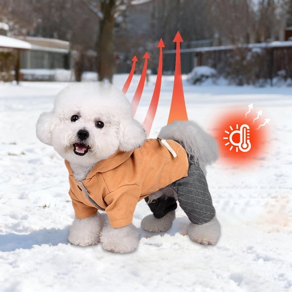 Heavy Duty Dog Winter Coat, 1 Pack, Windproof Thermal Snow Jacket for Cold Weather, Warm Puppy Clothes for Chihuahua Yorkie Outdoor Walking, Size S