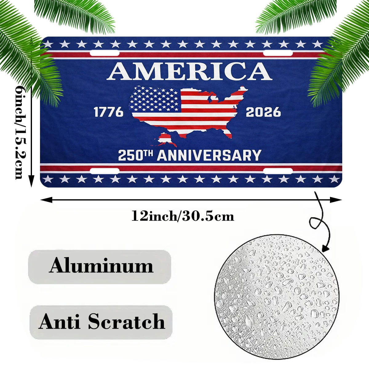 USA 250th Anniversary License Plate, 1776-2026 Patriotic License