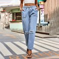 thumbnail image 4 of Vedolay Fashion Women Pants Palazzo Pants Lightweight Summer Beach Flowy Trousers Light Blue,2XL, 4 of 5