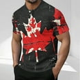 thumbnail image 1 of Blusas y camisas de manga corta y cuello redondo para hombre. Blusa informal de poliéster con estampado de cuello redondo y botones de manga corta a la moda para hombre., 1 of 5