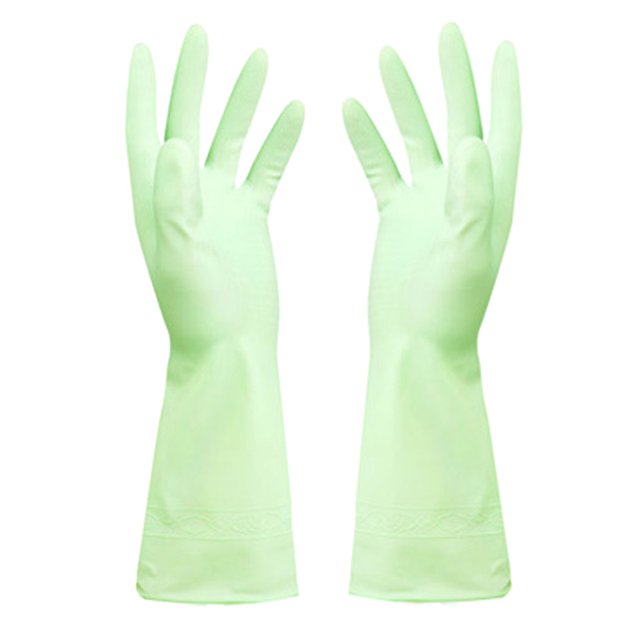 Coofit Hand Protection Dish Washing Cleaning Household Gloves (Light green, M)