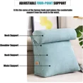 thumbnail image 2 of ColourTree Light Beige Wedge Reading Bed Sofa Rest Backrest, Reading and TV Pillow, Back Wedge Cushion Pillow with Adjustable Neck Pillow for Books, Gaming or Watching TV, 2 of 6