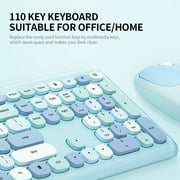 Mofii 666 Wireless Keyboard Mouse Combo,2.4G Colored keyboard ,110 Key Cute Keyboard Mouse Set with Round Punk Keycaps for Girl Light Brown