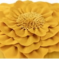 thumbnail image 4 of JWH 3D Yellow Velvet Square Flower Pillow Covers with 3D Peony Floral Applique for Room Decoration 18x18inch, 4 of 9