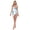 Blue, variant on Women's One Piece Swimdress Swimsuits Slimming Tummy Control Swim Dress With Detachable Skirt, Abstract Wave