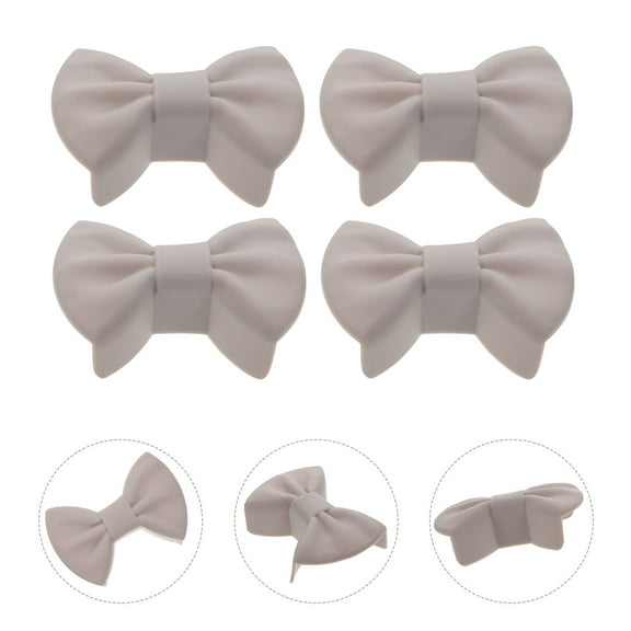 HEATSHAKING Grey Bow Tie Shaped Silicone Pot Holders Anti Scalding for Chefs and Housewives Daily Use 2 Pairs